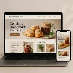 طراحی سایت برای فودبلاگرها و فروشندگان آنلاین محصولات خانگی | از آشپزخانه تا برند آنلاین