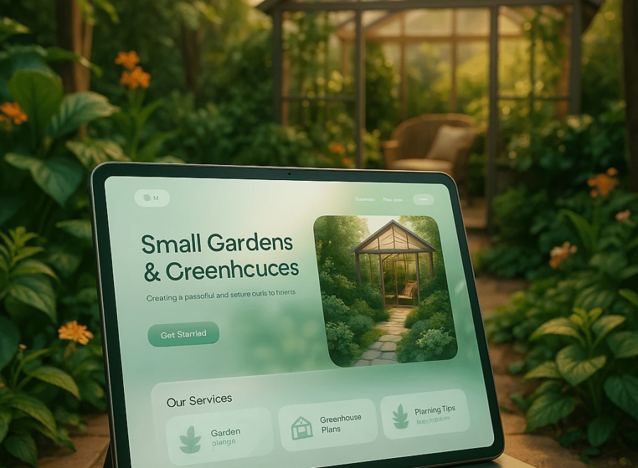 طراحی سایت برای باغ و گلخانه‌های کوچک